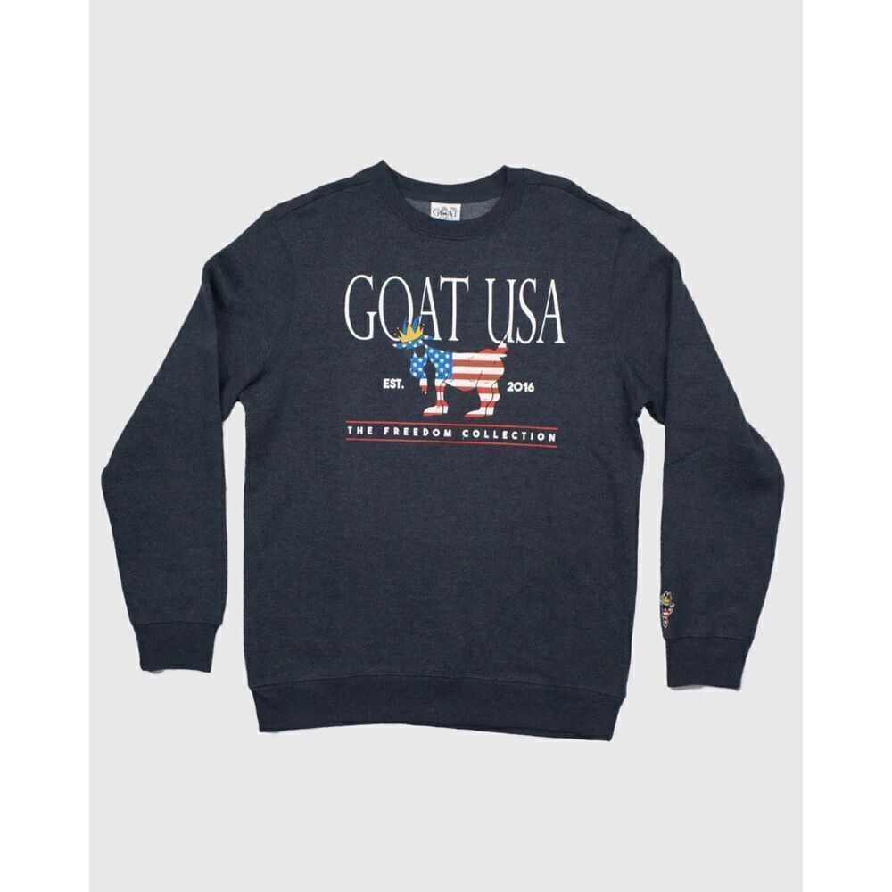 NEW! GOAT USA Freedom North Tyson Crewneck Lacrosse Navy Soft Sweatshirt Size XL